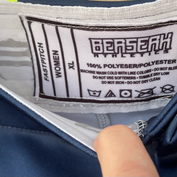 Berserk women fastpitch softball baseball pants xl navy white neon green yellow - Picture 2 of 5